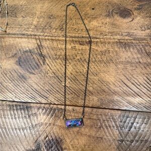 Blue & Purple turquoise bar necklace